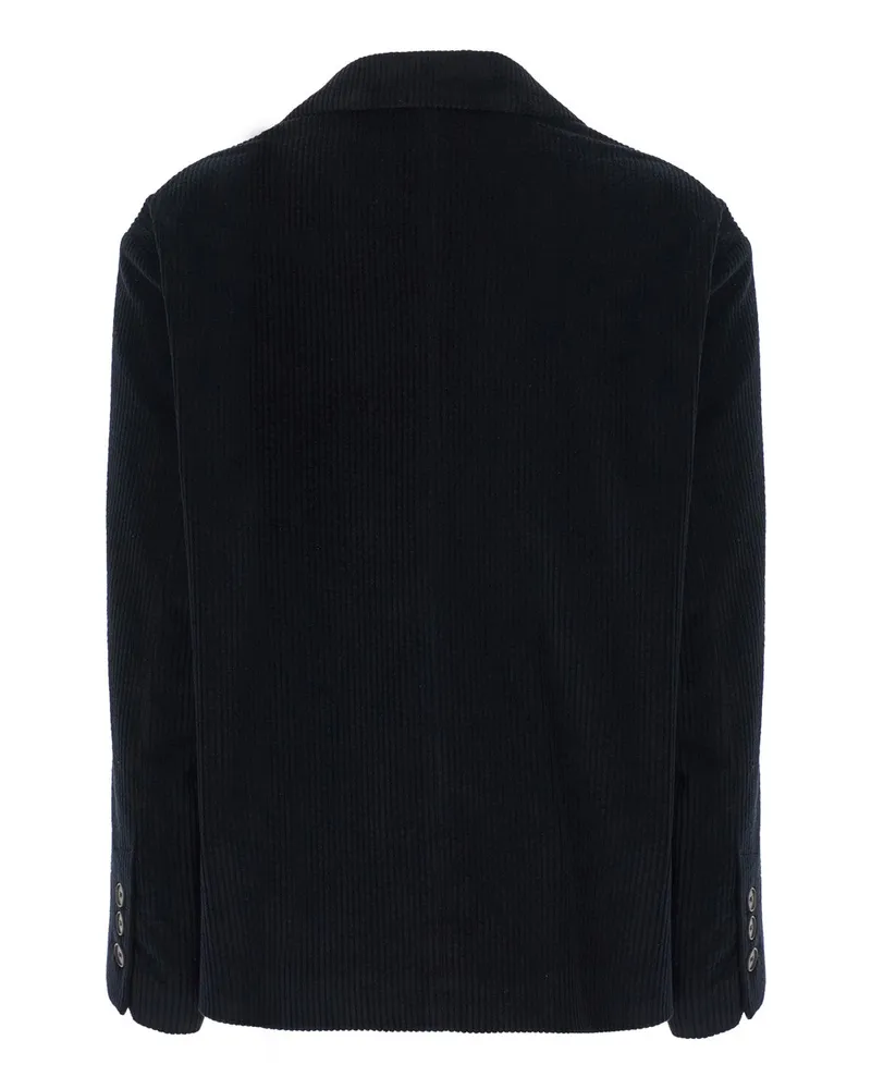 ..,merci Double-Breasted Technical Fabric Blazer — Black Black