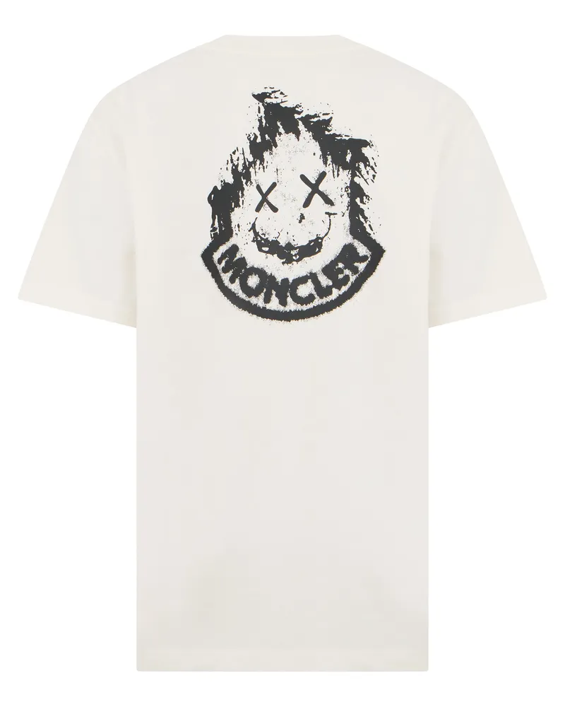 Moncler Men T-Shirt Ivory Cotton T-Shirts And Polos Ivory