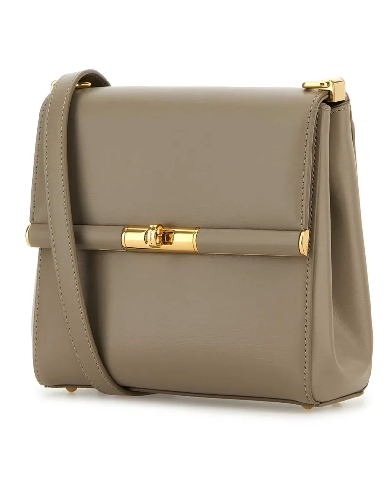 Dolce & Gabbana Women's Dove Grey Leather Marlene Crossbody Bag Talpa Borse A Tracolla Beige