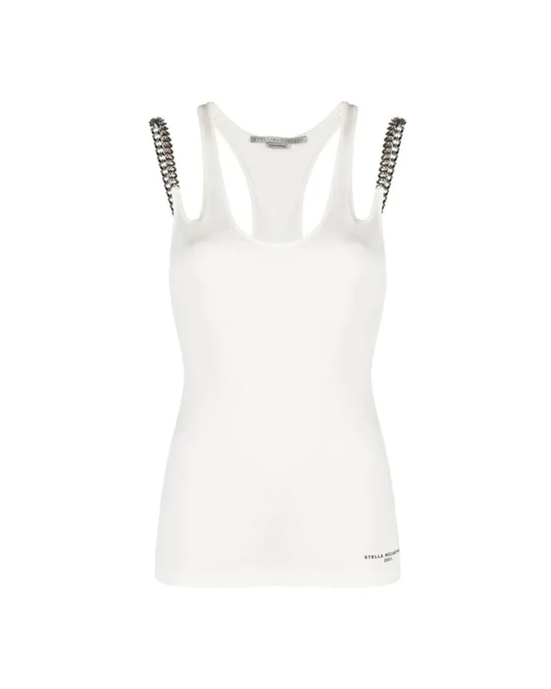 Stella McCartney Chain-Strap Cotton Tank Top — White White