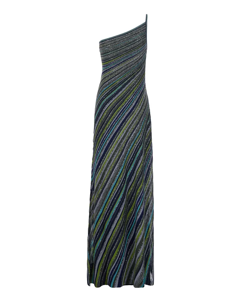 Missoni Women's Long Dress With Sequins Blue Viscose Blue
