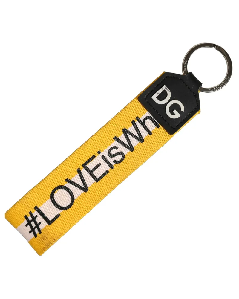 Dolce & Gabbana Women's Multicolor Logo Polyester Brass Holder Keychain Keyring Pvc Accessory Multicolor