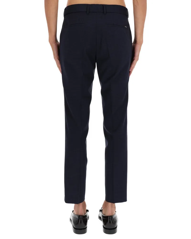 HUGO BOSS Virgin Wool Blend Trousers — Blue Blue
