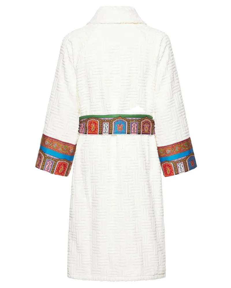 Etro Unisex Hooded Bathrobe White Towels & Bath Robes White