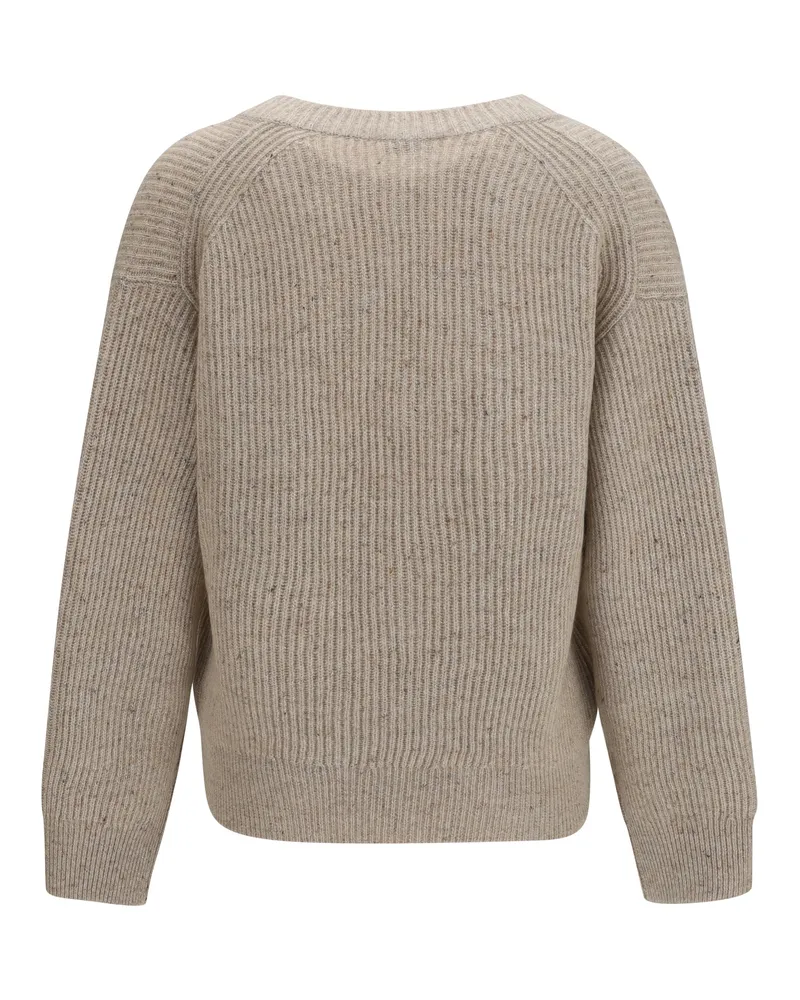 Brunello Cucinelli Cashmere and Mohair Blend Sweater — Beige Beige