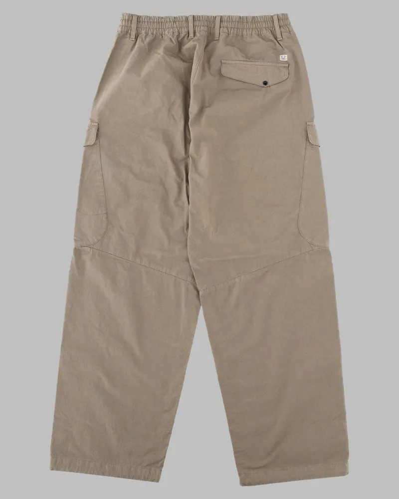 C.P. Company Cotton Satin Cargo Trousers — Beige Beige