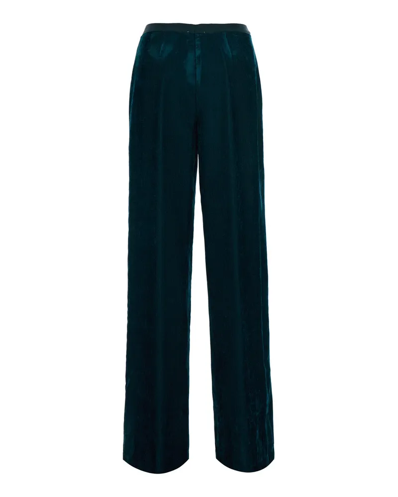 forte_forte Women's High-Waisted Corduroy Trousers Blue Viscose Blue