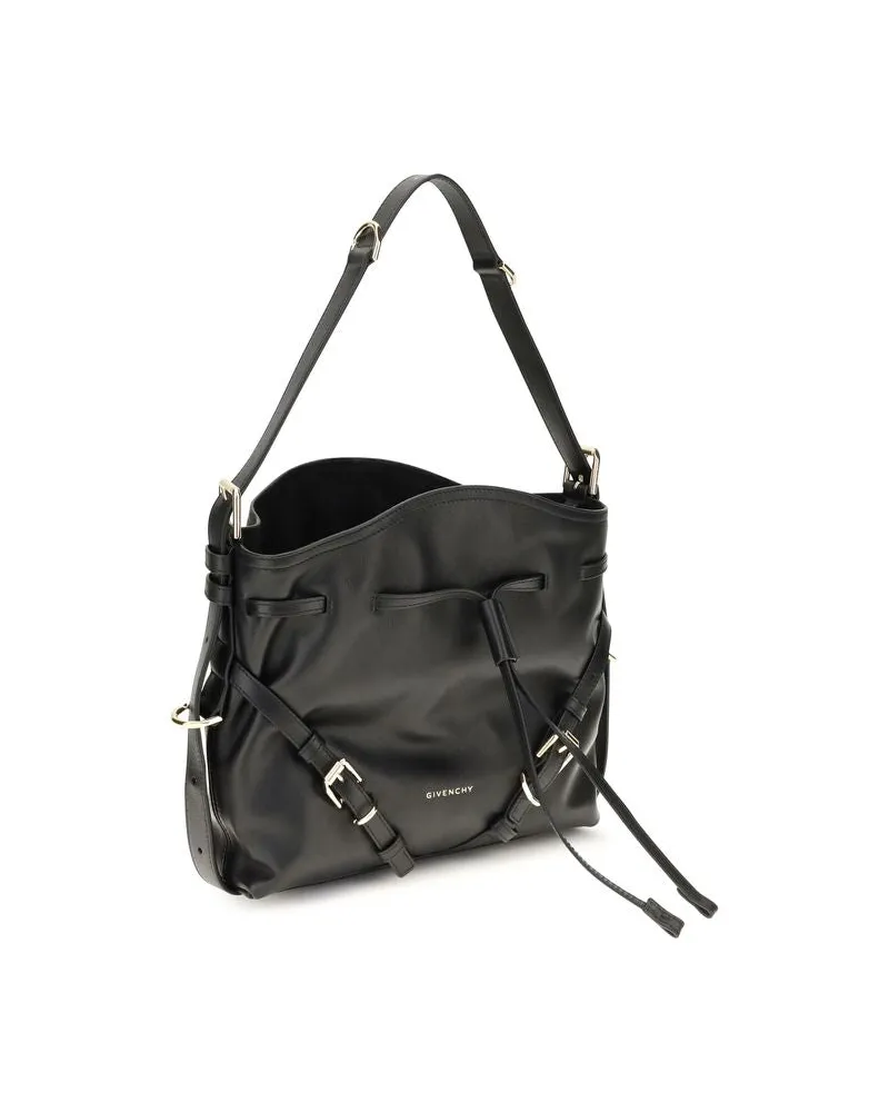 Givenchy Women's Black Calf Leather Bos Taurus Backet Bag Black