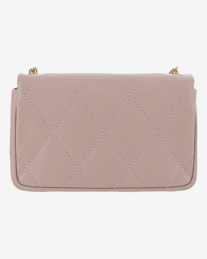 Burberry Women's Leather Strand Clutch Pink Calf Grain Handbags Hand Bags Pink