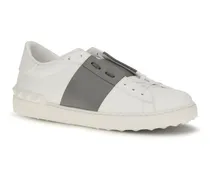 Men's Silver Calf Leather Bos Taurus Low Top Sneakers