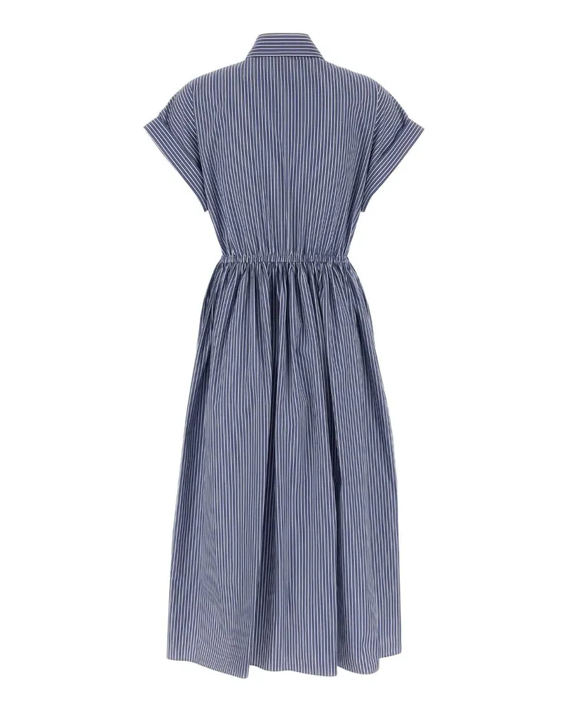 Miu Miu Women's Embroidered Poplin Shirt Dress Biancocobalto Cotton Blue