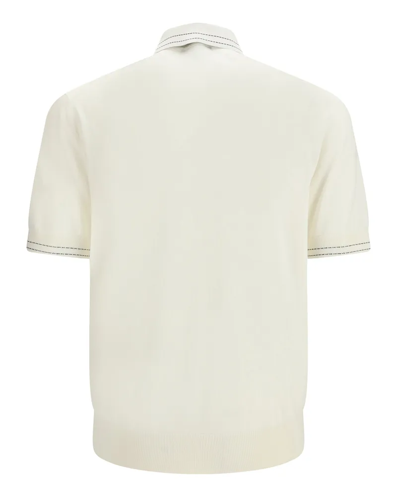 Dolce & Gabbana Silk Knit Polo — White White