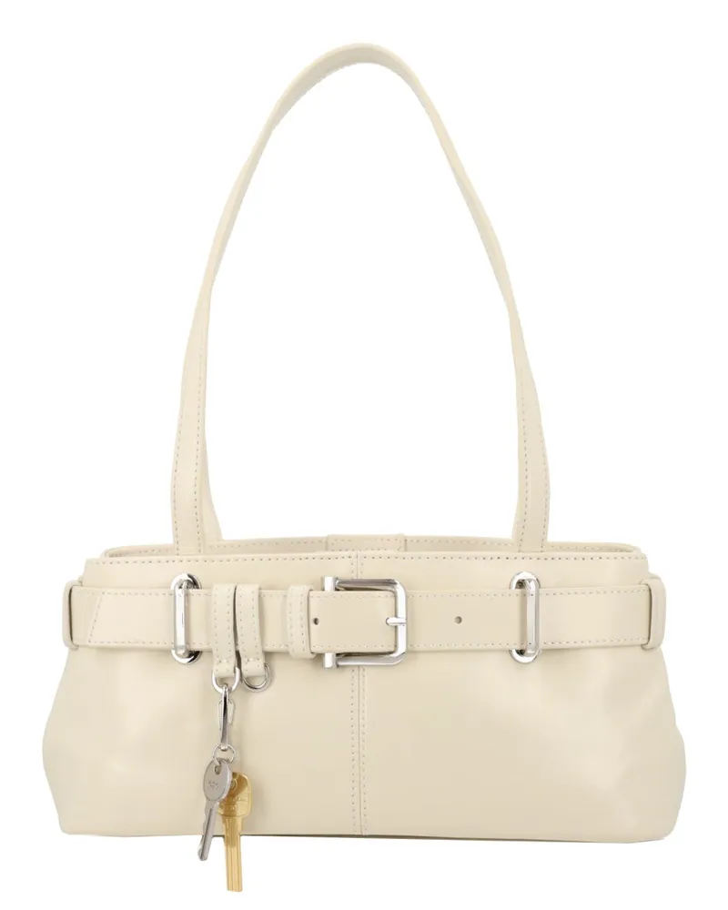 OSOI Women's Shoulder Bag Brocle Mini Ivory Cow Leather White