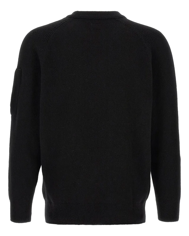 C.P. Company Recycled Wool with Lens Detail Sweater — Black Black