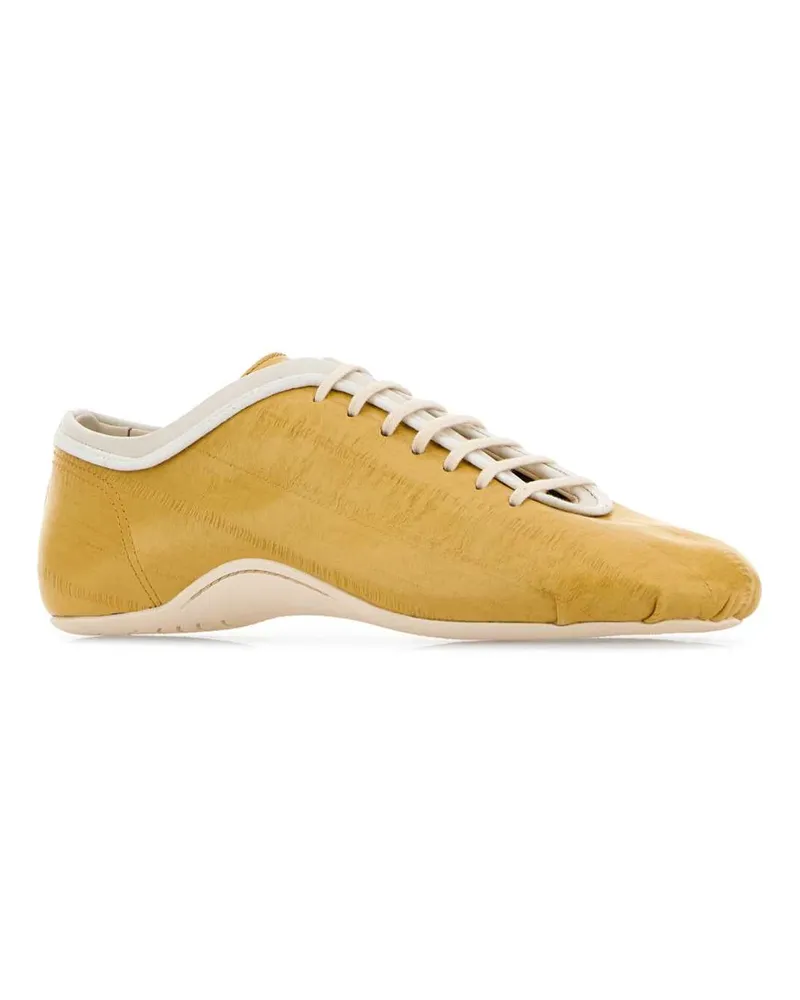 Dries van Noten Women's Yellow Leather Sneakers Lemon Yellow