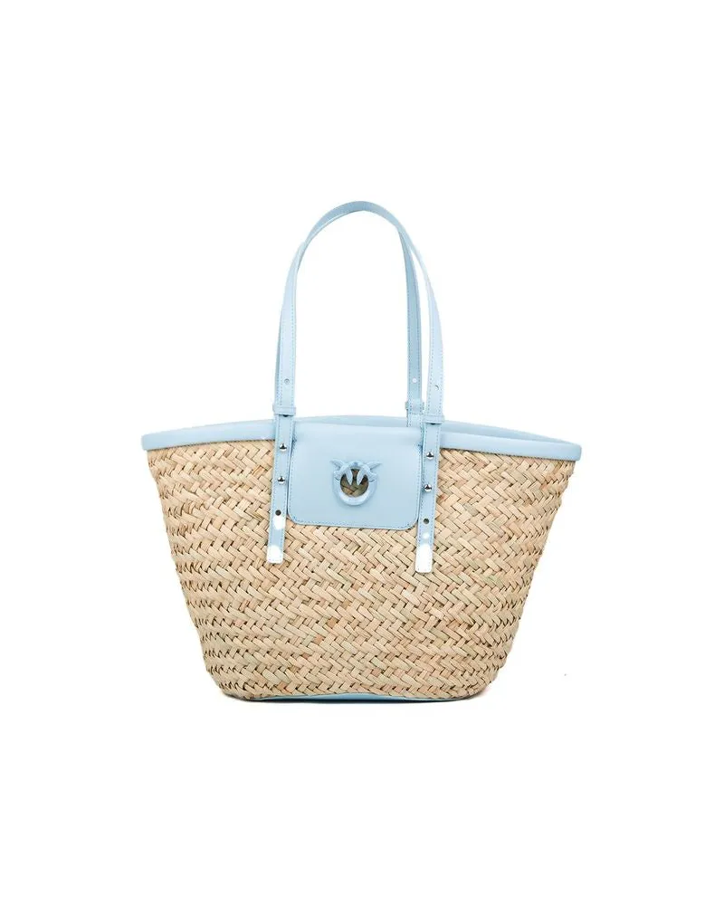 Pinko Women's Beach Bag Nude-Light Blue Cow Leather Other Beige