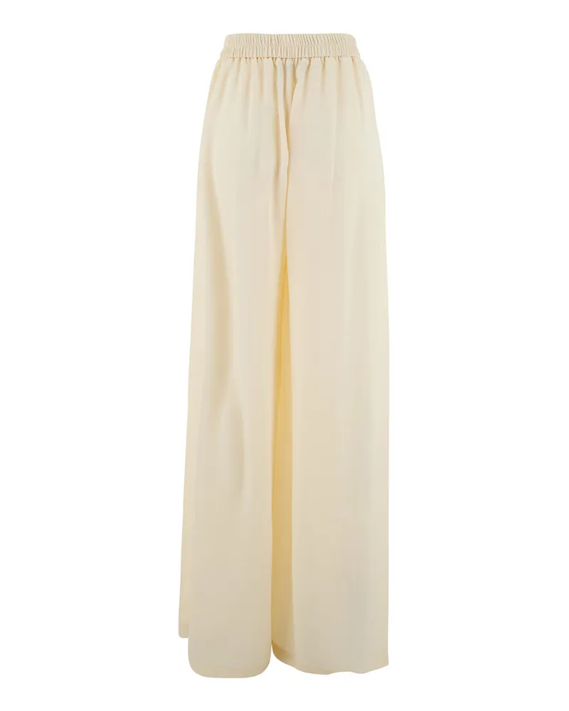 Momoni Women's High-Waisted Pants Aspen White Acetate Trousers White
