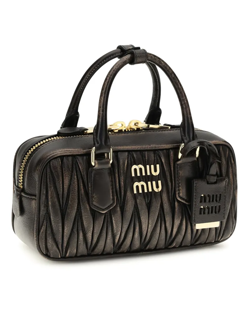 Miu Miu Women's Handbag Arcadie Quilted Nappa Leather Coffee Lamb Handbags Hand Bags Brown