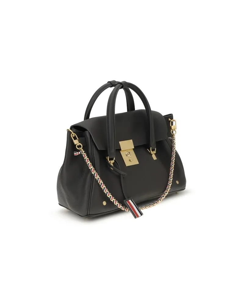 Thom Browne Women's Top Handle Bag Gray Calf Leather Bos Gray