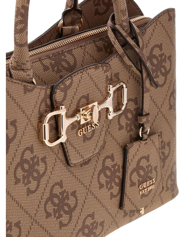 Guess Women's Satchel Bag Latte Logo Polyurethane - Satchel-Bags Beige