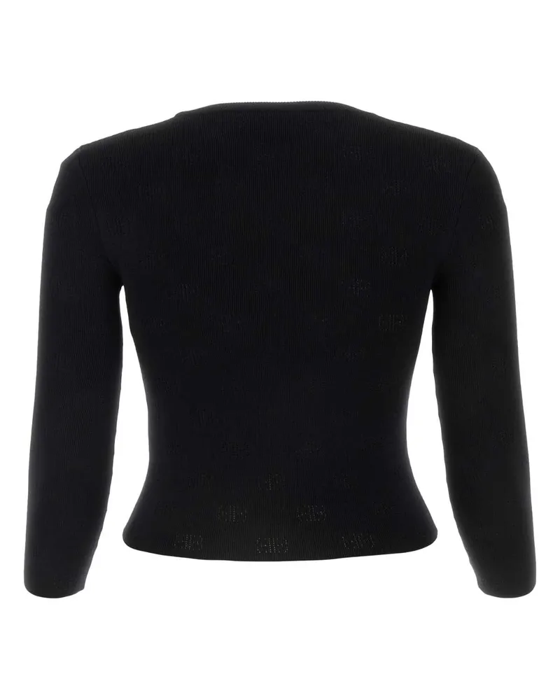 Balenciaga Women's Black Wool Blend Sweater Exterior: Polyester Maglieria Black