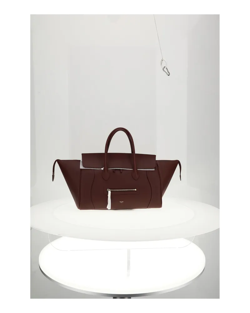 Celine Women's Shoulder Bag Medium New Luggage Syrah Calf Leather Brown