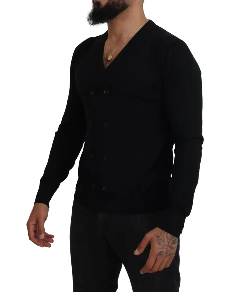 Dolce & Gabbana Men's Black Cashmere Button Down Cardigan Sweater Clothing Black