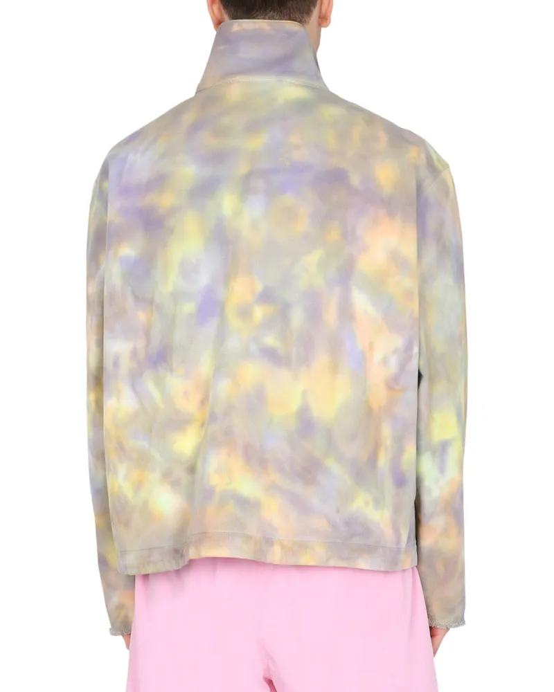 MSGM Printed Cotton Anorak Jacket — Purple Purple