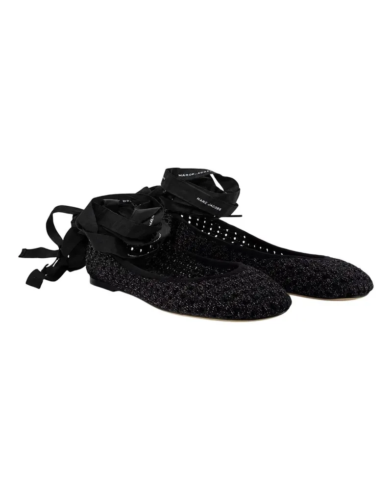 Marc Jacobs Women's The Logo Ribbon Ballerinas -  Synthetic Black Shoes Flat-Shoes Black