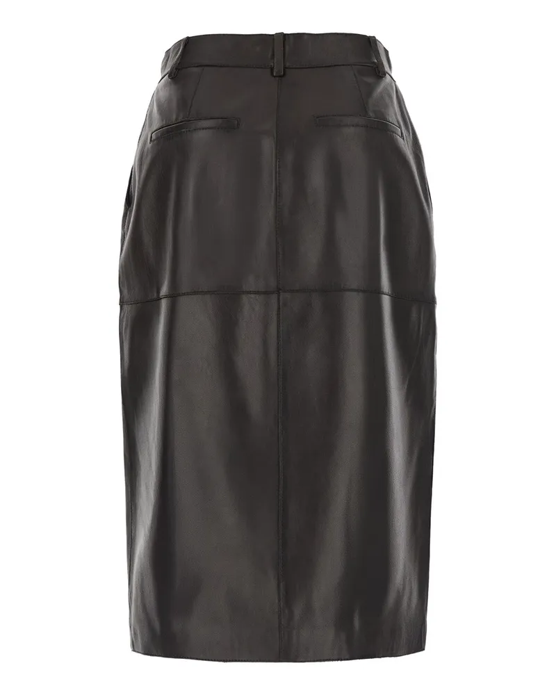 P.A.R.O.S.H. Women's Lamb Leather Skirt — Brown Brown