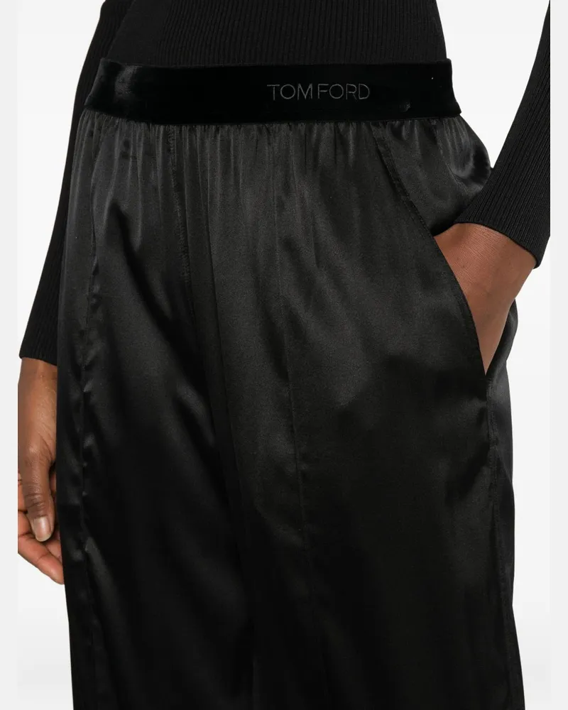 Tom Ford Silk Pajama Trousers — Black Black