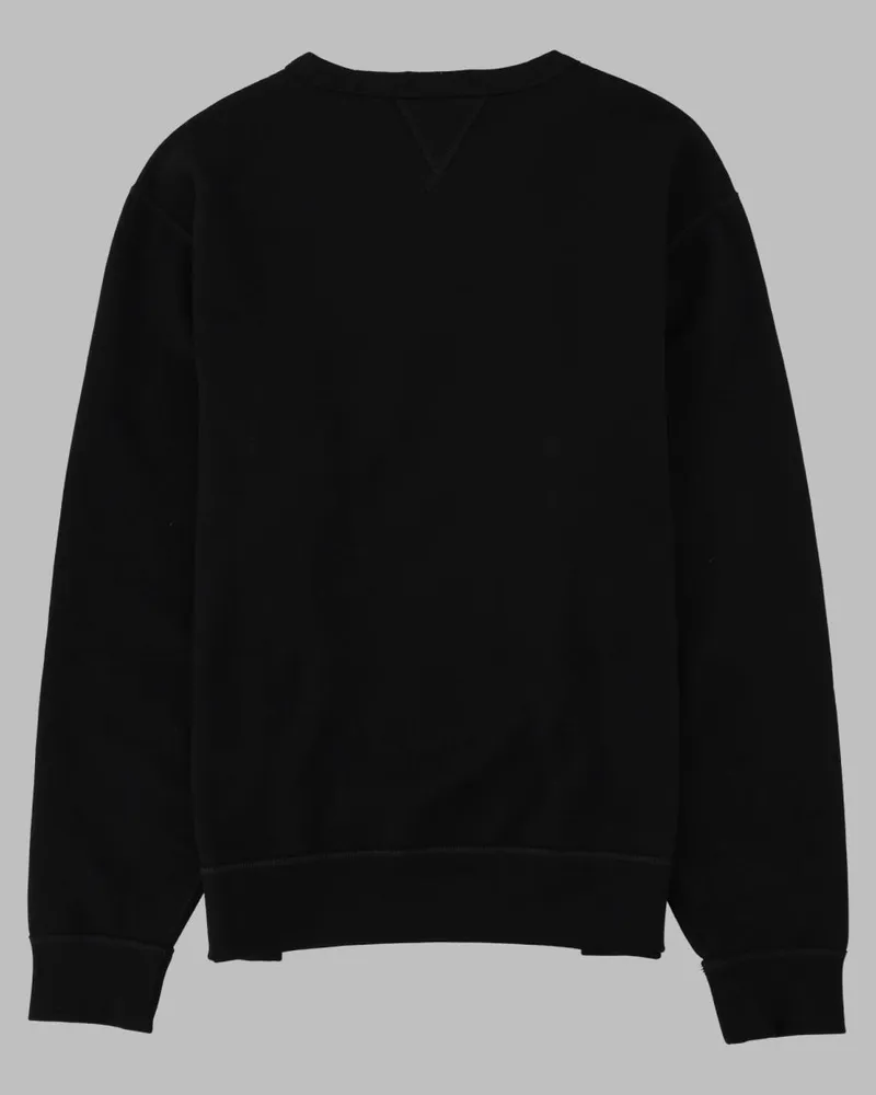 Ralph Lauren Embroidered Logo Cotton-Blend Sweatshirt — Black Black
