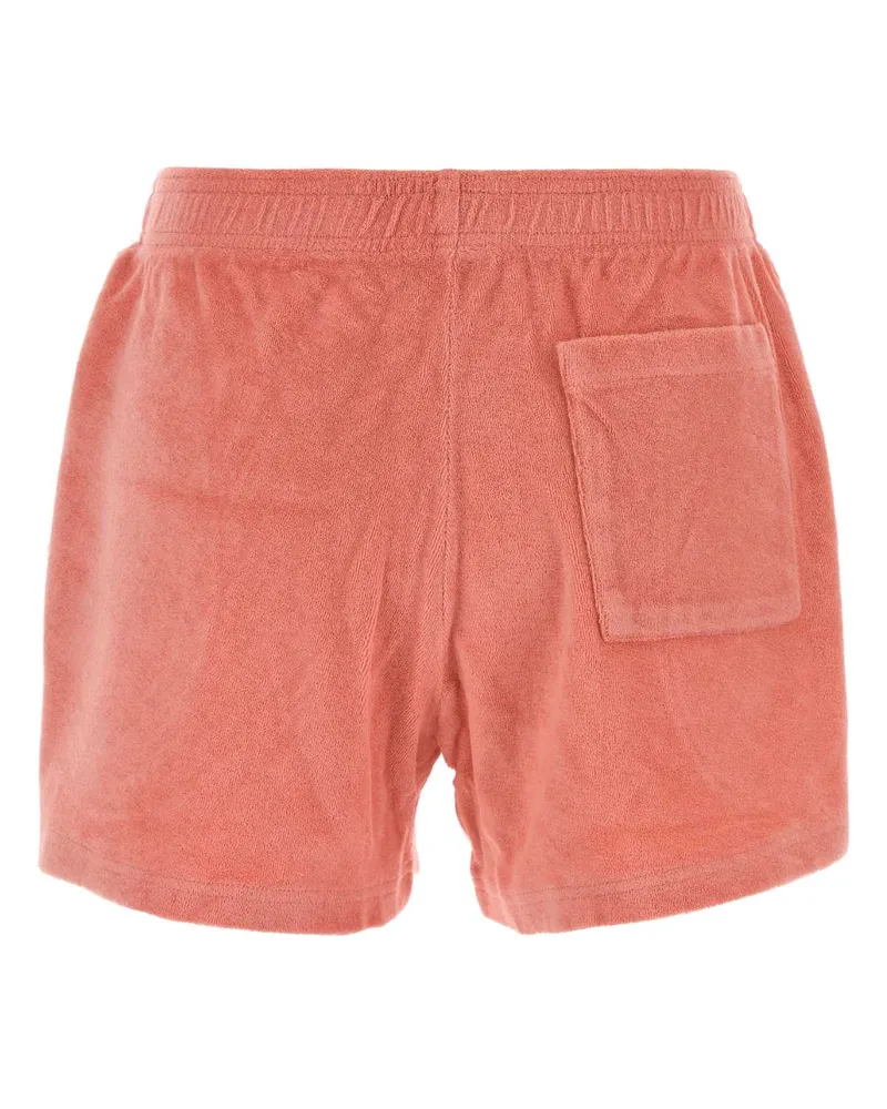 SPORTY & RICH Men Salmon Terry Fabric Andy Shorts Flamingowhite Exterior: Cotton Pink