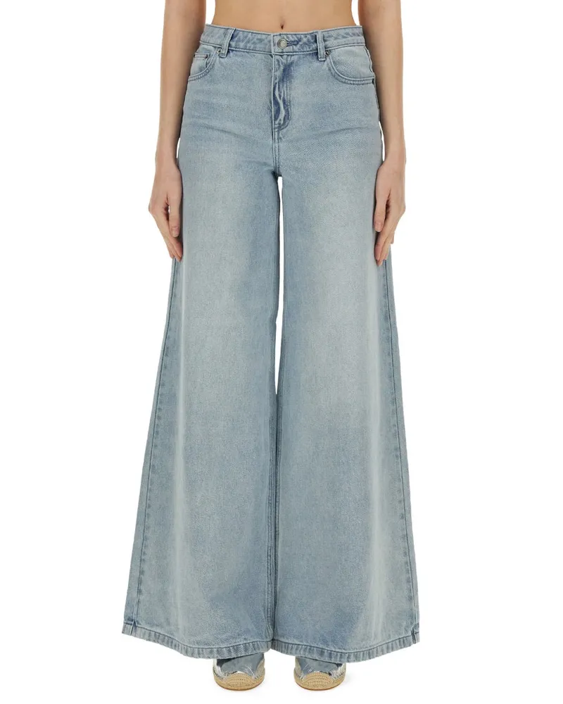 Michael Kors Wide Leg Cotton Jeans — Blue Blue
