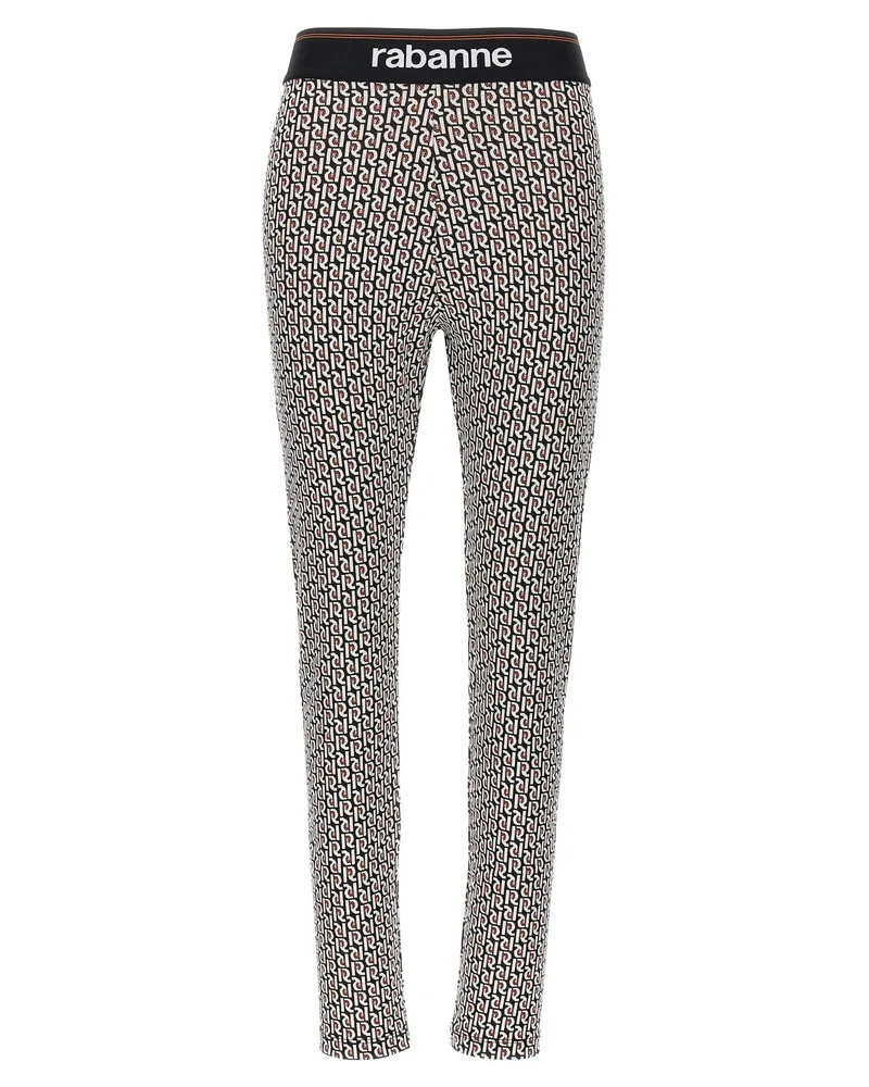 Paco Rabanne Monogram Viscose Leggings — Multicolor Multicolor