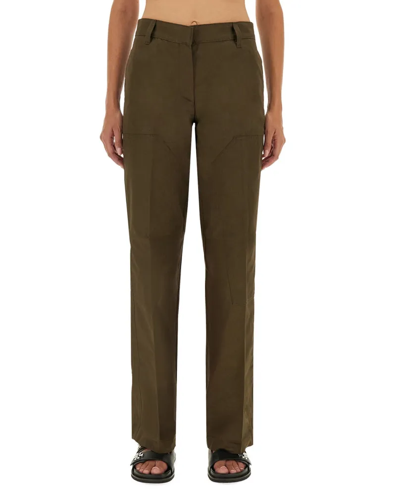 Tory Burch Cotton Cargo Pants — Green Green