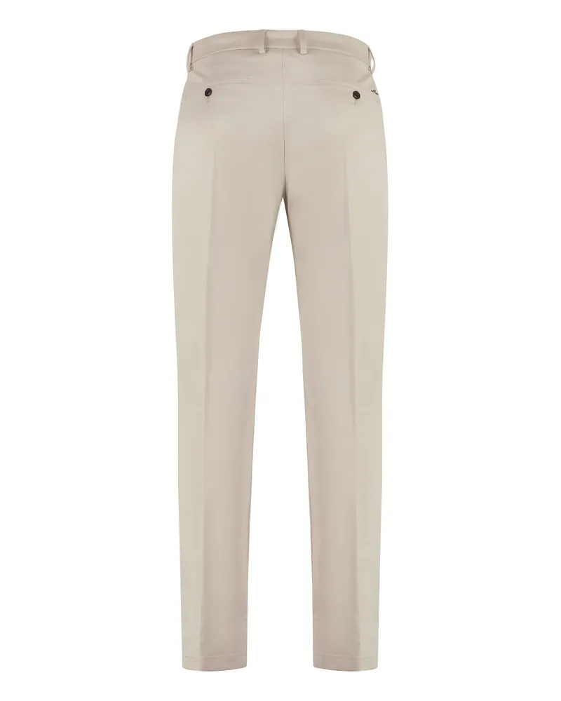 Paul & Shark Men's Stretch Cotton Trousers Ecru Elastane Beige