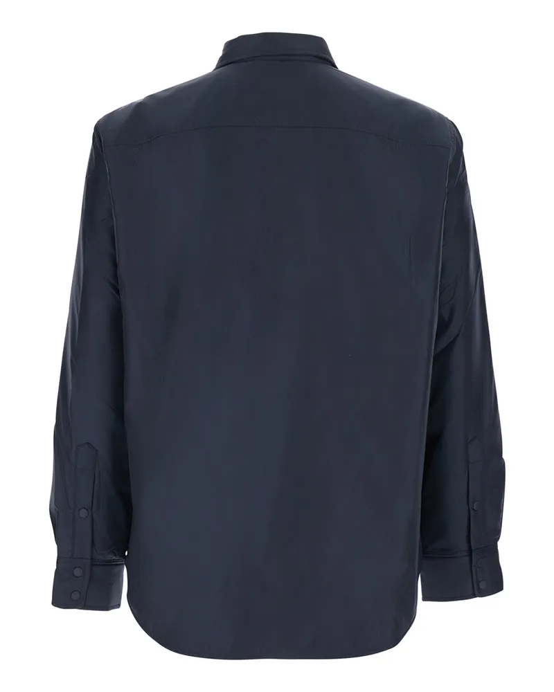 ASPESI Men's Jacket With Zip Tech Fabric, Blue Polyamide Coat Navy