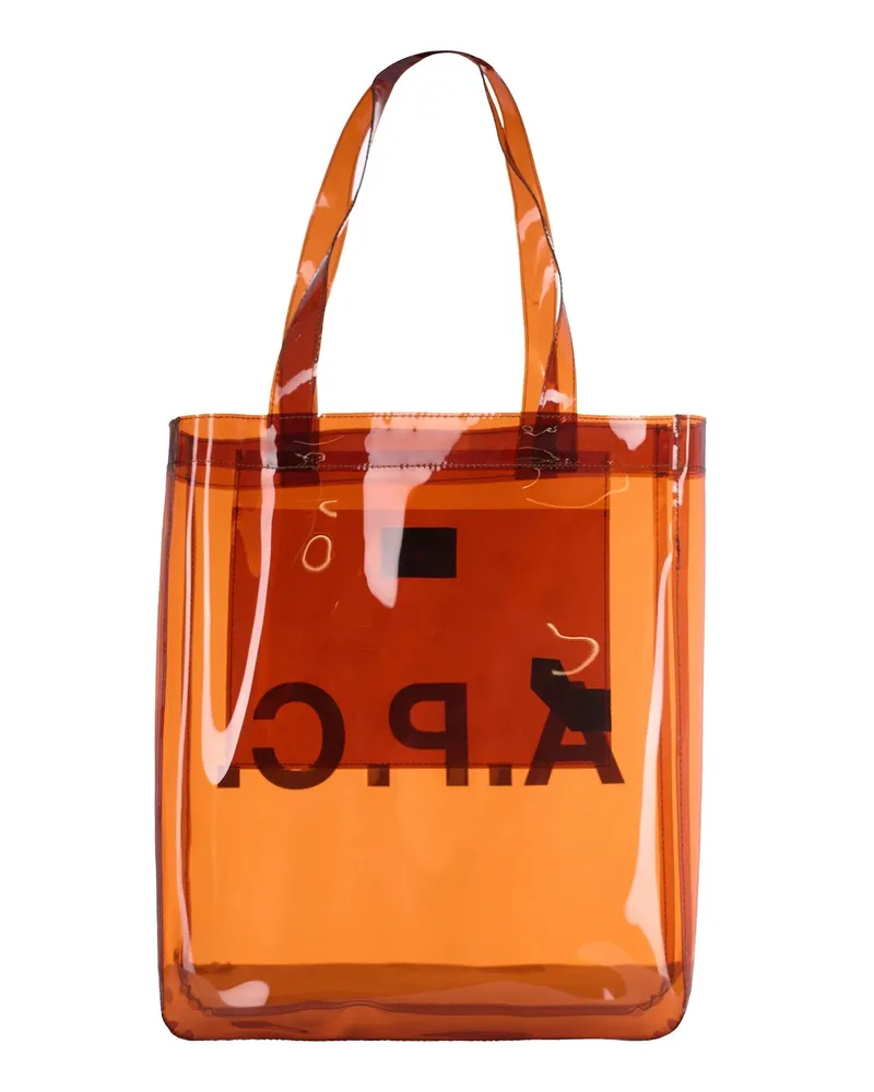 A.P.C. Women's Tote Bag Lou Dark Brown Thermoplastic Polyurethane Shoulder Orange