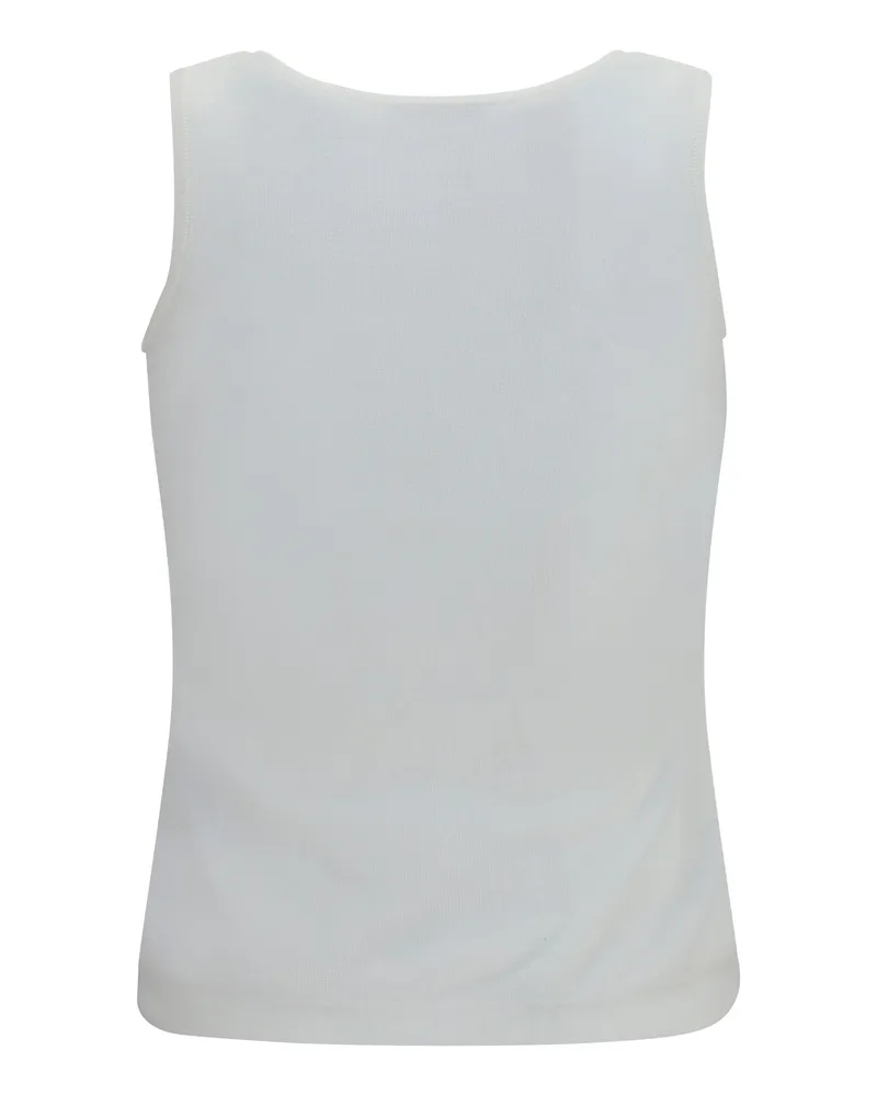 Balenciaga Women's Logo Tank Top Full White Cotton; Polyamide White