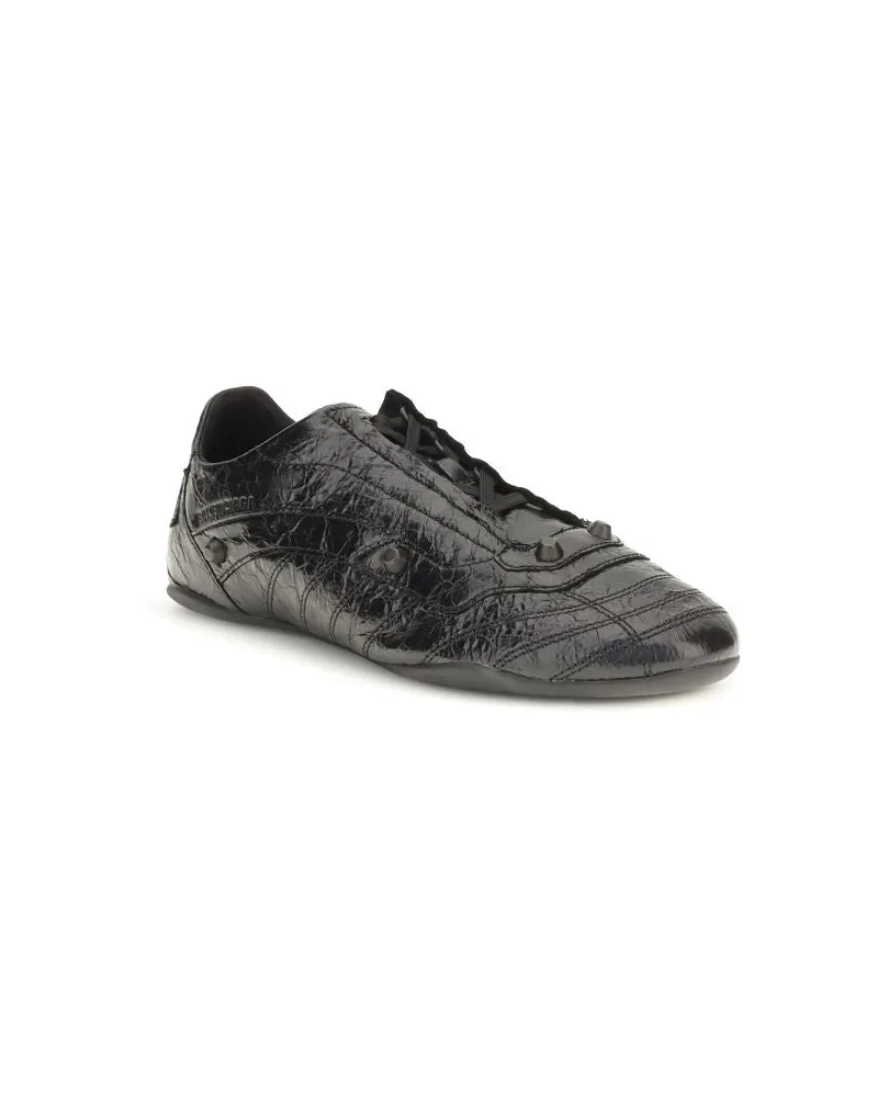 Balenciaga Men's Black Calf Leather Bos Taurus Athletic Sneakers Black