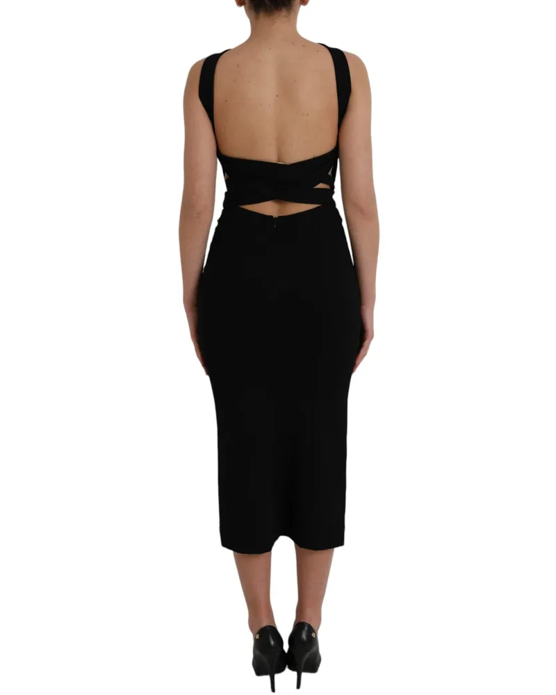 Dolce & Gabbana Halter Sheath Midi Dress — Black Black