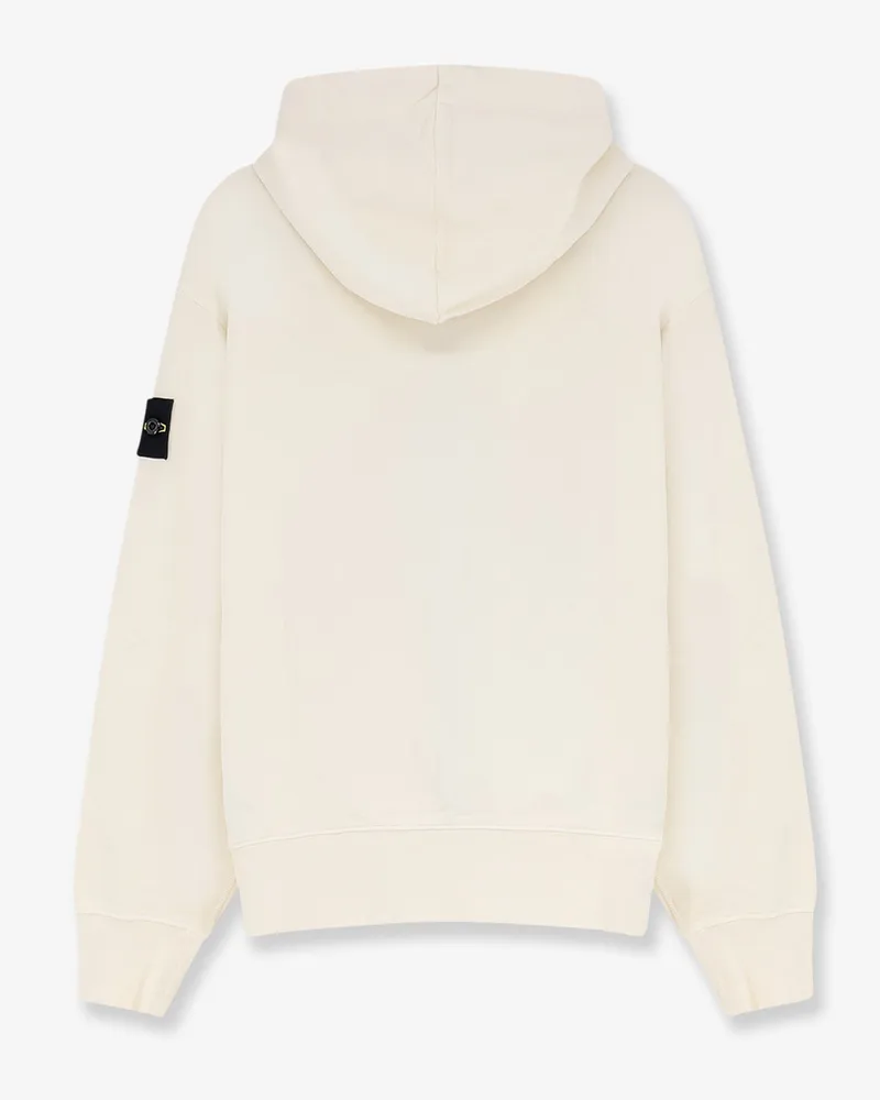 Stone Island Men's Hoodie Oversized Organic Cotton White Sweatshirts Sweater White