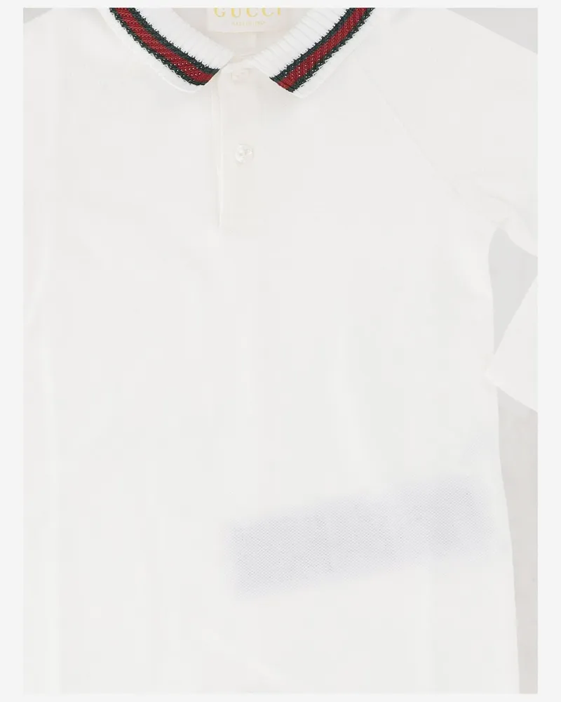 Gucci Stretch Cotton With Web Pattern Romper — White White