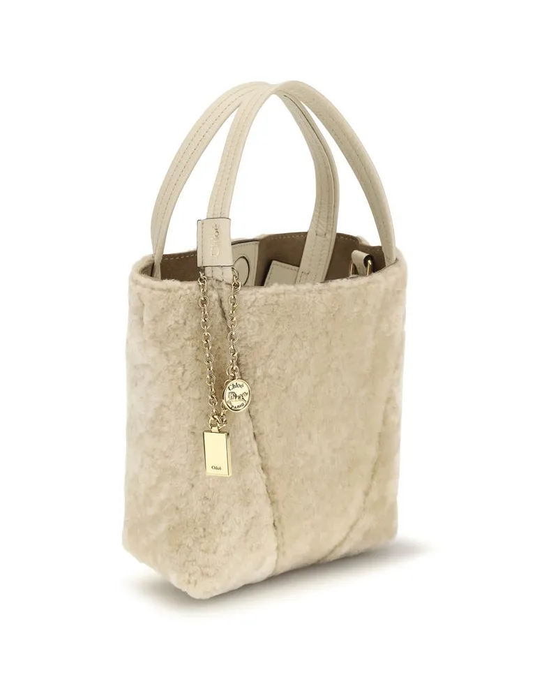 Chloé Spin Calfskin Leather Bucket Bag — Beige Beige
