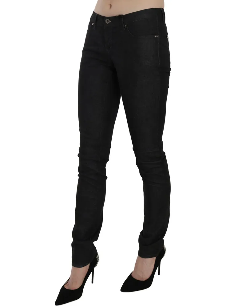 CoSTUME NATIONAL Low Waist Skinny Denim Jeans — Black Black