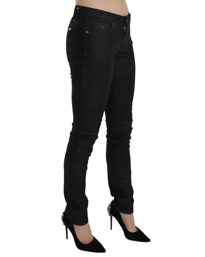 CoSTUME NATIONAL Women's Black Low Waist Skinny Casual Denim Jeans Cotton Clothing Black