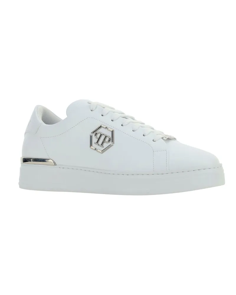 Philipp Plein Men's Hexagon Low Top Sneakers White White