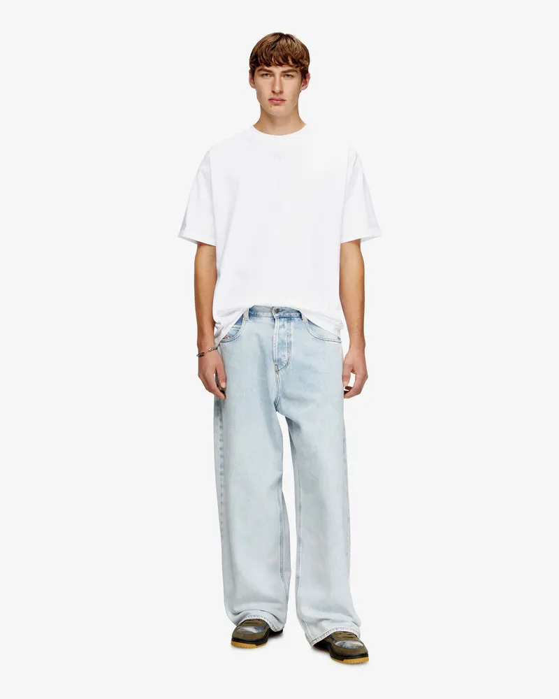 Diesel Men's T-Shirt Lucien White Cotton T-Shirts And Polos White