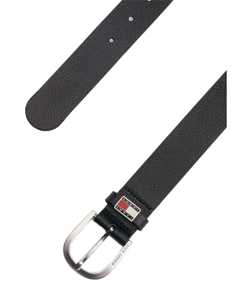 Tommy Hilfiger Buffalo Full Grain Leather Belt — Black Black
